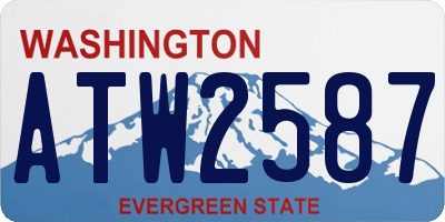 WA license plate ATW2587
