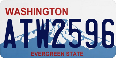 WA license plate ATW2596