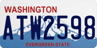 WA license plate ATW2598
