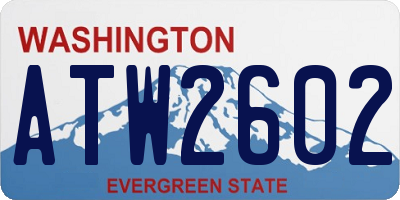 WA license plate ATW2602