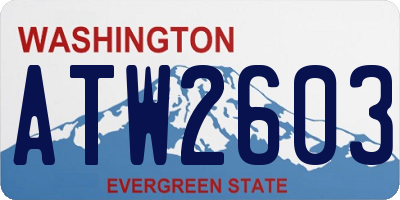 WA license plate ATW2603