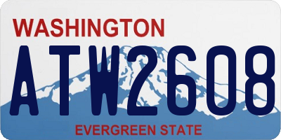WA license plate ATW2608
