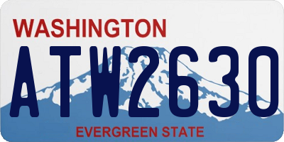WA license plate ATW2630