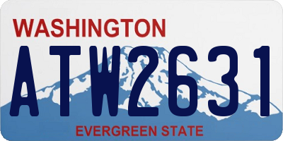 WA license plate ATW2631