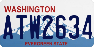 WA license plate ATW2634