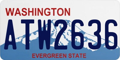 WA license plate ATW2636