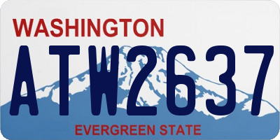 WA license plate ATW2637