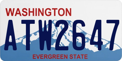 WA license plate ATW2647
