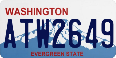 WA license plate ATW2649