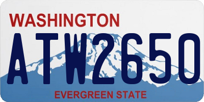 WA license plate ATW2650