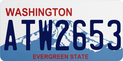 WA license plate ATW2653