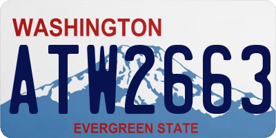 WA license plate ATW2663