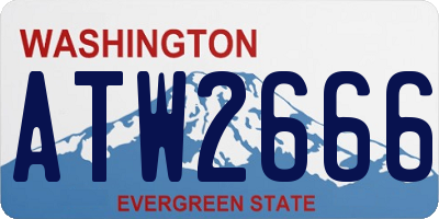 WA license plate ATW2666