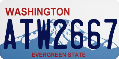 WA license plate ATW2667