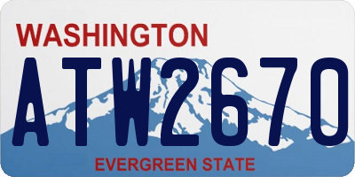 WA license plate ATW2670