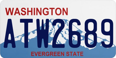 WA license plate ATW2689