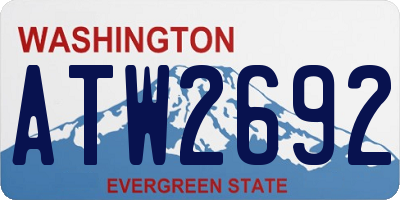 WA license plate ATW2692