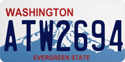 WA license plate ATW2694