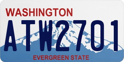 WA license plate ATW2701