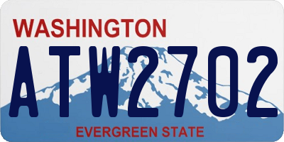 WA license plate ATW2702