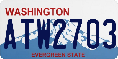 WA license plate ATW2703