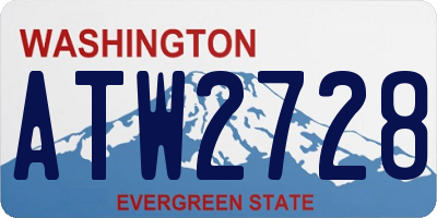 WA license plate ATW2728