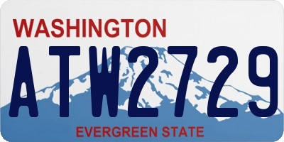 WA license plate ATW2729