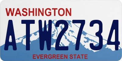 WA license plate ATW2734