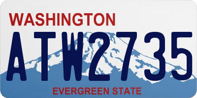 WA license plate ATW2735