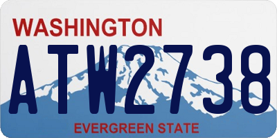 WA license plate ATW2738
