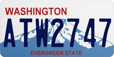 WA license plate ATW2747