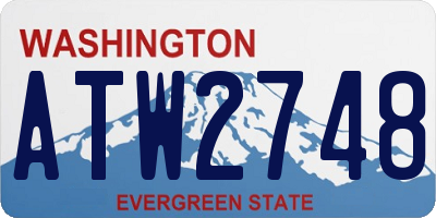WA license plate ATW2748