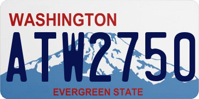 WA license plate ATW2750
