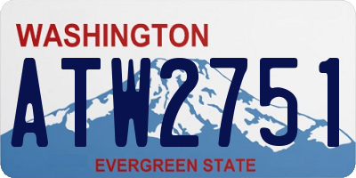 WA license plate ATW2751