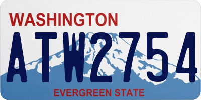 WA license plate ATW2754