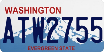 WA license plate ATW2755