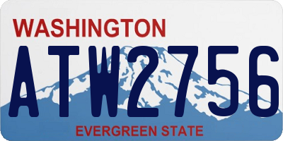 WA license plate ATW2756