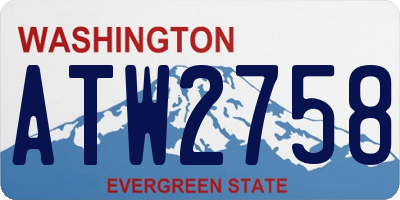 WA license plate ATW2758