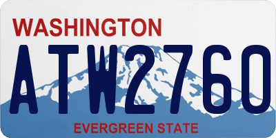 WA license plate ATW2760