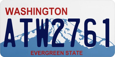 WA license plate ATW2761