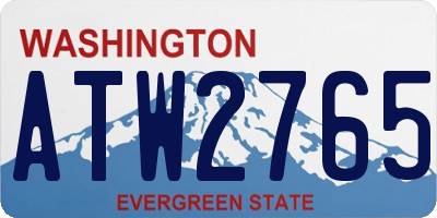 WA license plate ATW2765