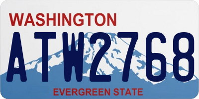 WA license plate ATW2768