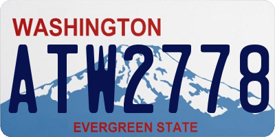 WA license plate ATW2778