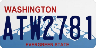 WA license plate ATW2781