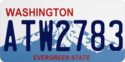 WA license plate ATW2783