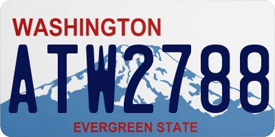 WA license plate ATW2788