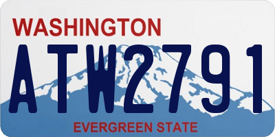 WA license plate ATW2791