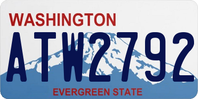 WA license plate ATW2792