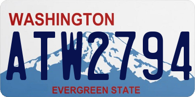 WA license plate ATW2794
