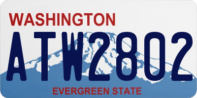 WA license plate ATW2802